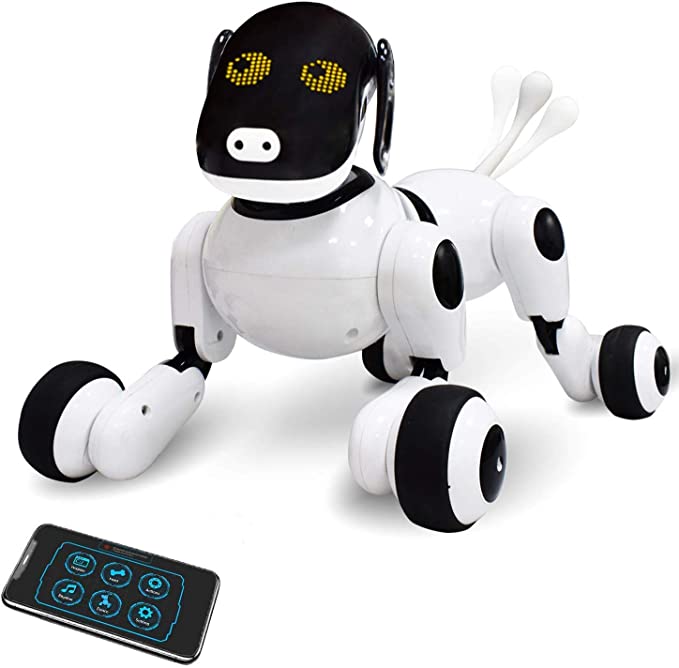 Contixo Puppy Smart V2 Robot Dog - Walking Pet Toy - App Controlled Robot for Kids - Interactive Dance/Voice Commands/Bluetooth/Obey Commands/Singing/Motion Sensor - RC Robot Toy for Boys and Girls
