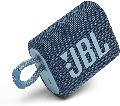 JBL Go 3: Portable Speaker with Bluetooth, Built-in Battery, Waterproof and Dustproof Feature - Blue (JBLGO3BLUAM)