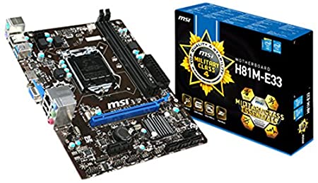 MSI H81M-E33 Socket LGA 1150 Motherboard