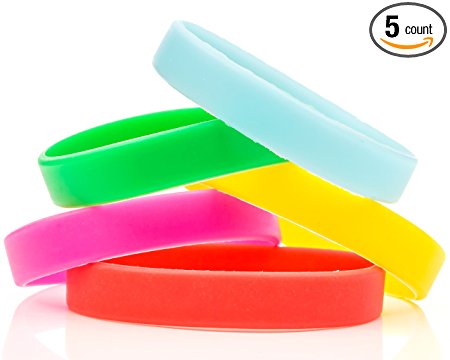 BlizeTec Mosquito Repellent Bracelet: All Natural Non-Deet Wristband with Glow in the Dark Function (5 Pcs)