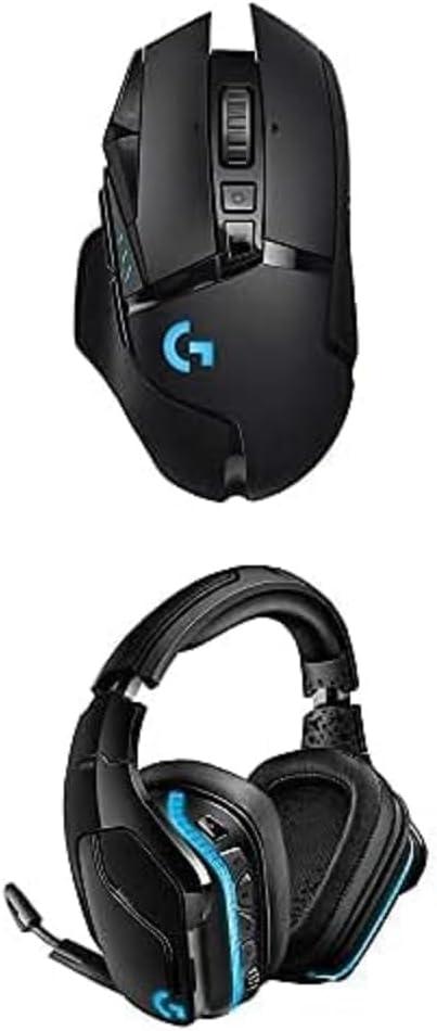 Logitech G G935 Over Ear Wireless Headset, Black & Logitech G G502 Lightspeed Wireless 11 Button Gaming Mouse, Black