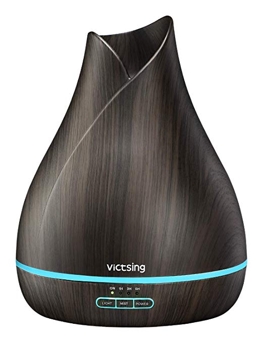 VicTsing 500ml Essential Oil Diffuser with Ultra-Quiet Technology, Ultrasonic Aroma Diffuser with  Longer Mist Output Time 7-14 Hours , Waterless Auto-off, 7-Color LED Light for Home, Office , Bedroom