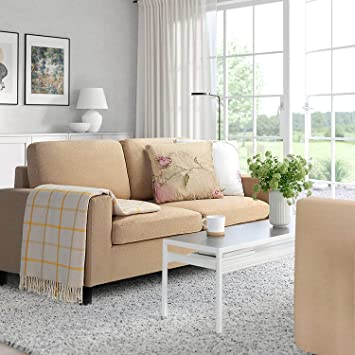 LEMBERI 54'' Small Loveseat Sofa Couch for Living Room, Small Modern Couch with Linen Fabric, Love Seats 2-seat Sofa Couch Space Saving for Small Space,Upstairs loft,Small Apartment,Dorm (Beige)