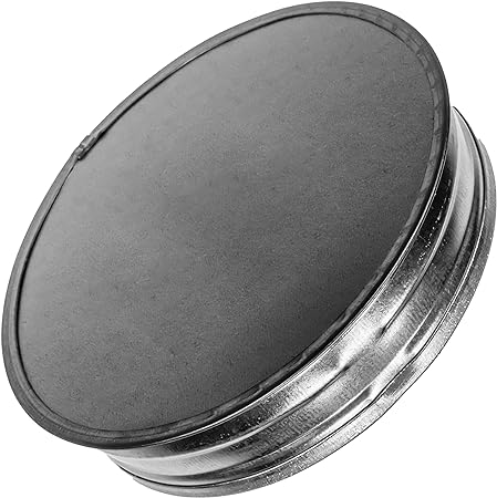 6” Inch Duct End Cap - Galvanized Steel Round Vent Cover for Outdoor and Indoor Use – Pipe Cover – Steel Plug for Dryer Ducts and Pipes – End Cap for HVAC Systems