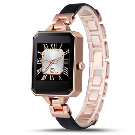 LEMFO LEM2 Bluetooth Smartwatch Fashion Female Women Watch Heart Rate Monitor MTK2502C APK for Apple IOS Android Phone (Gold)