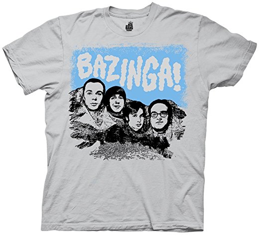 The Big Bang Theory Bazinga Mount Rushmore Funny Adult Mens Unisex Grey T-Shirt