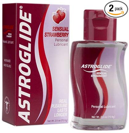 Astroglide Personal Lubricant, Sensual Strawberry, 2.5-Ounce Bottles (Pack of 2)