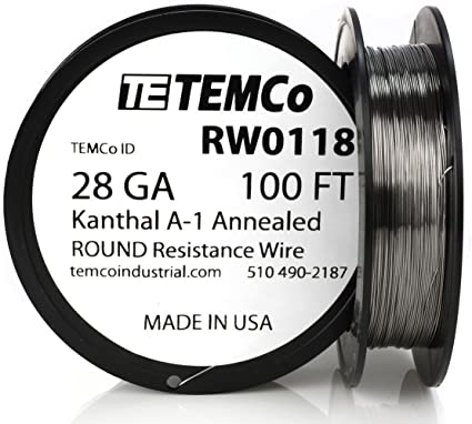 TEMCo Kanthal Wire 28 Gauge - 100 FT 0.61 oz Series A-1 Resistance AWG