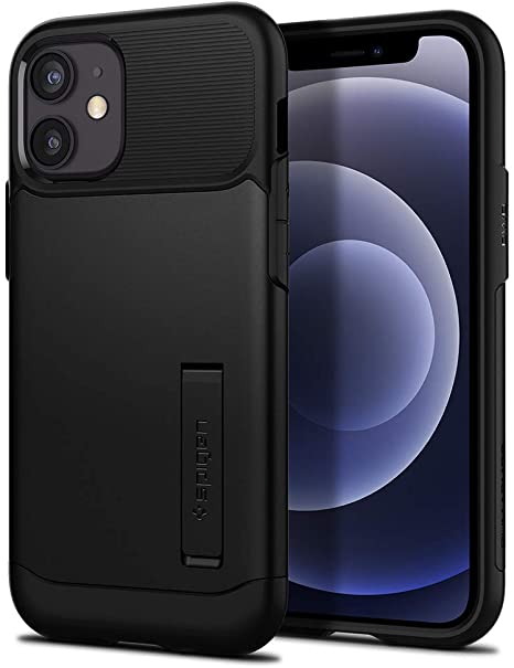 Spigen Slim Armor™ Case Compatible with iPhone 12 Mini - Black ACS01545 Multi-Coloured