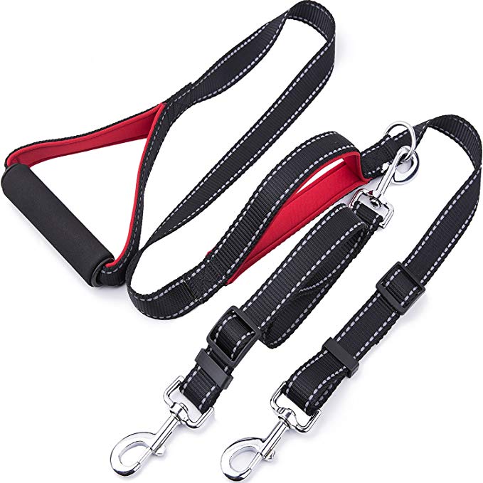 Dual Dog Leash for Two Dogs, Basic 6 Ft Dog Training Walking Leash with 2 Padded Handles, Double Dog Leash for 2 Dogs