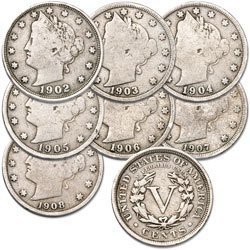 U.S. Liberty Head (Barber) Nickels - 7 Coin Grab Bag