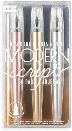 Ooly Modern Script Fountain Pen and Journal - 4 Piece Set