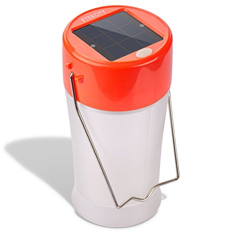 Etekcity Portable Outdoor LED Camping Solar Lantern USB Flashlight with Hanging Handle