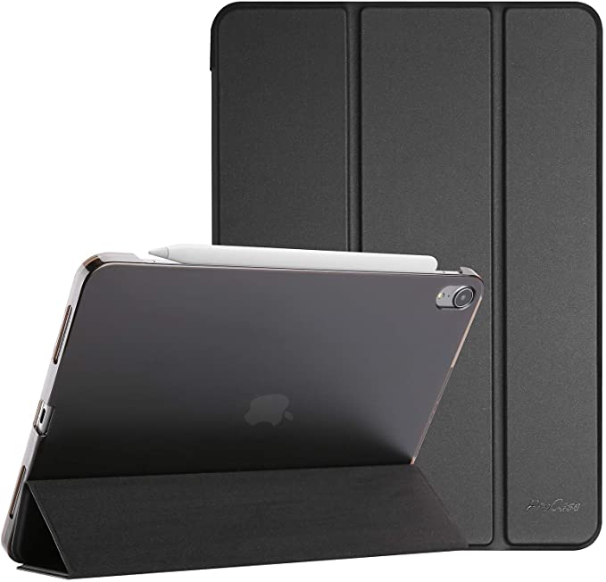 ProCase iPad Air 4 Case 10.9 Inch 2020 iPad Air 4th Generation Case A2324 A2072 A2316 A2325, Slim Stand Hard Back Shell Protective Smart Cover Cases for iPad Air 10.9" 4th Gen 2020 -Black