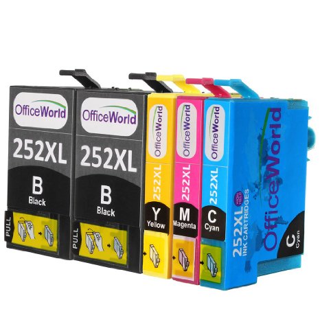 Office World 1 Set 1 BK Replacement for Epson 252 Ink Cartridge Compatible with Epson Wf 3640 Wf 3630 Wf 3620 Wf 7610 Wf 7620 Wf 7110