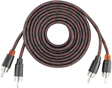 Alphasonik 3 Feet Premium 2 Channel Hyper-Flex RCA Interconnect Signal Patch Audio Cable with X-Radial Twist Wire Technology 100% Oxygen Free Copper Element Certified for Multiple Applications FLEX-R3