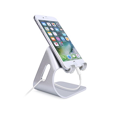 Phone Stand, Vitalitim Universal Phone Holder Dock Tablet Stand for iphone 7 6 6s plus 5 5s 4 4s, Samsung S3 S4 S5 S6 S7 S8, Ipad Air, Mini, Google Nexus 5 6 7 9 phones and other Smartphones (Sliver)