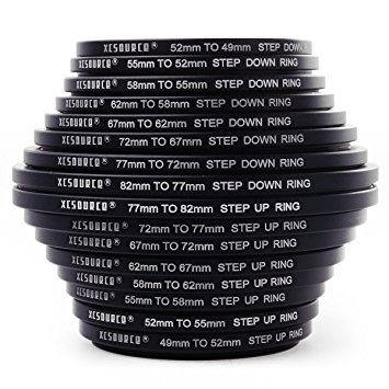 XCSOURCE® 16psc 49-82mm Step Up   Step Down Ring Filter 49mm 52mm 55mm 58mm 62mm 67mm 72mm 77mm 82mm DC147