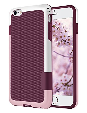 iPhone 6S Case, GOSHELL Hybrid Impact 3 Color Bumper Case Shock-Absorption Anti-Scratch Durable Rugged Protective Front Raised Lip Soft TPU & Hard PC Cover for Apple iPhone 6/6s(4.7-Inch) - Wine Red