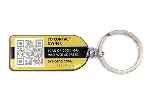 Dynotag Web/Location Enabled QR Code Deluxe Keychain SmartTag with Steel Ring