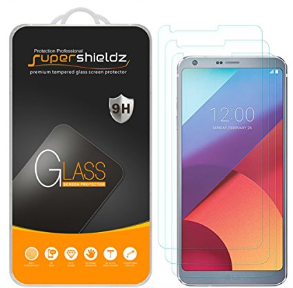 [3-Pack] LG G6 Tempered Glass Screen Protector, Supershieldz Anti-Scratch, Anti-Fingerprint, Bubble Free, Lifetime Replacement Warranty