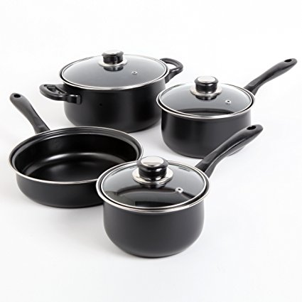 Sunbeam Newbrook 7-Piece Cookware Set, Black