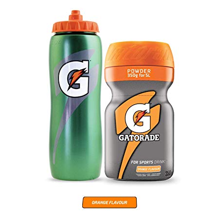 Gatorade Orange Flavour Sports Drink Powder and Squeeze Sports Bottle