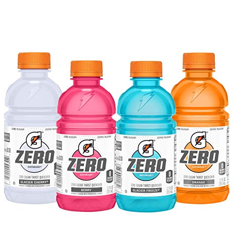 Gatorade Zero Sugar Thirst Quencher, 4 Flavor Variety Pack, 12 Ounce, 24 Count