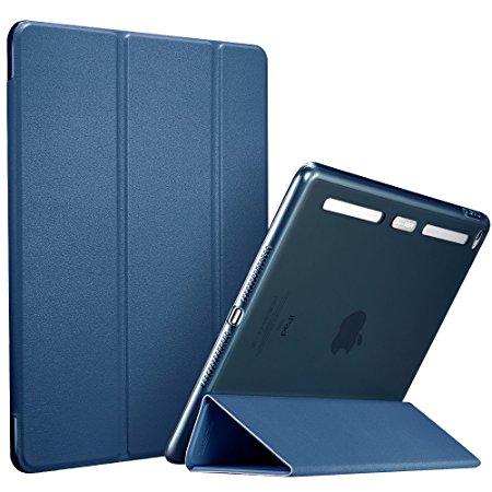 iPad Air 2 Case, ESR® Synthetic Leather Case Ultra Slim with Soft TPU Bumper Edge [Corner Protection] and Magnetic Auto Wake & Sleep Function for iPad Air 2 / iPad 6th Generation (Ming Blue)