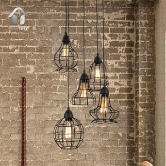Unitary Brand Rustic Barn Metal Chandelier Max 200w with 5 Lights Black Finish
