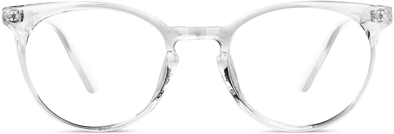 luxcoms Blue Light Blocking Glasses Square Nerd Eyeglasses Frame Anti Blue Ray Computer Game Glasses Black (White)