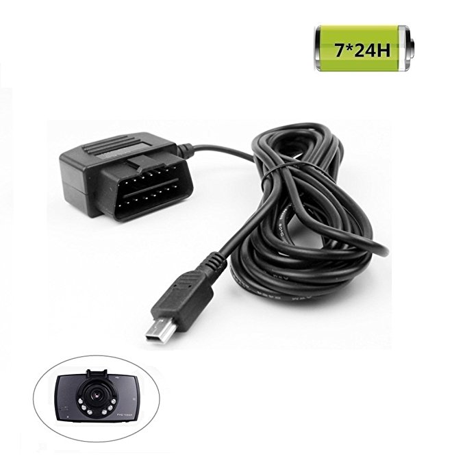 REARMASTER Universal OBD Power Cable for Dash Camera,24 hours Surveillance / ACC mode with switch button