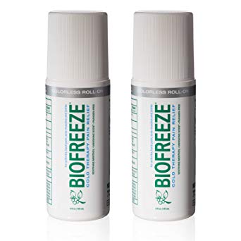 Biofreeze Pain Relief Gel, 3 oz. Colorless Roll-On, Fast Acting, Long Lasting, & Powerful Topical Pain Reliever, Pack of 2