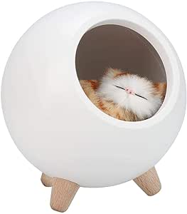 Yosoo Cat Pet House, Cute Cat Night Light Little Pet House USB Charging LED Night Lamp Bedroom Lighting Lamp(White)