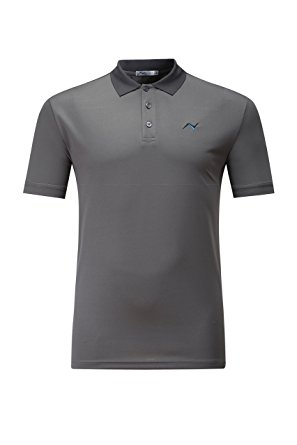 Nooz Men's Sports Training Quick-Dry Tech Solid Polo Shirt with Logo