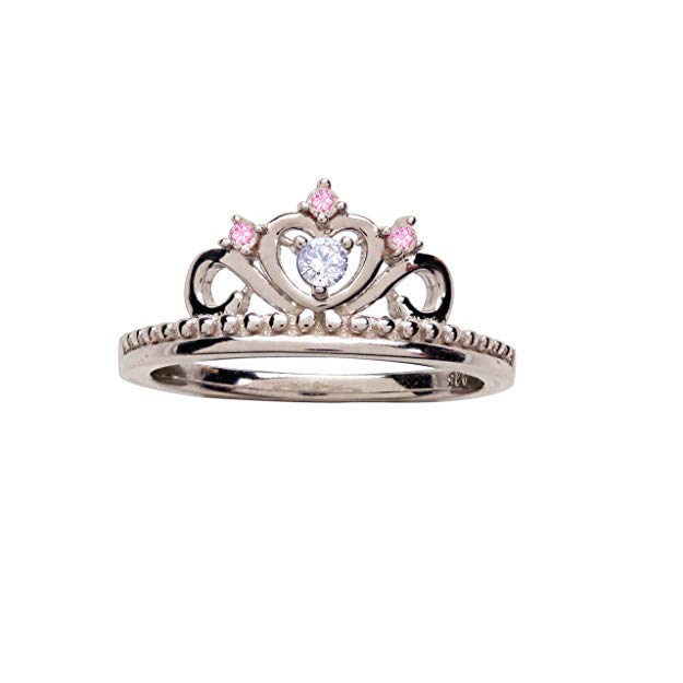 Sterling Silver Princess Tiara Baby Ring for Little Girls