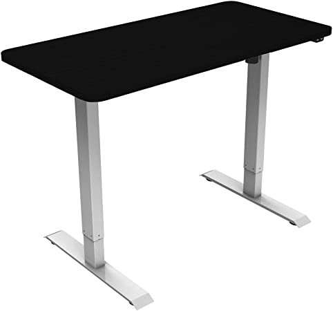 Allcam Desk Electric Standing Desk/Ergonomic Height Adjustable Sit-Stand Workstation with Black 120 x 80 cm Desktop