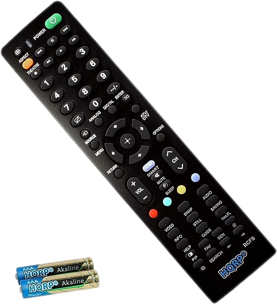 HQRP Remote Control Compatible with Sony KDL-52WL140 KDL-52XBR10 KDL-52XBR3 KDL-52XBR4 KDL-52XBR5 LCD LED HD TV Smart 1080p 3D Ultra 4K