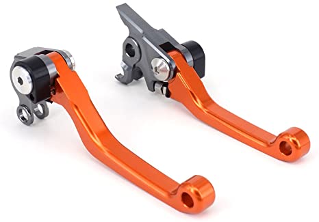 JFG RACING Billet Pivot Foldable Clutch Brake Lever for 125SX 125EXC 450SX 450SX-F 05-08 450XC 06-07 525SX 525XC 525XC-W 05-07 Orange