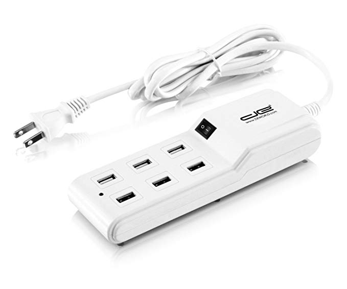 Digital Energy 6 Port USB Charging Station and Surge Protector Strip (in Retail Packaging)