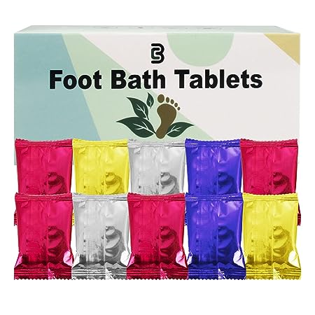 BLEOTY Foot Bath Tablets, Herbal Foot Spa Tablets for Muscle Relief, Improve Sleep, Relieve Stress, Muscle Pain, Joint Soreness, Tired Feet, Softens Calluses Foot Soak Tablets