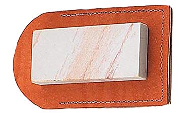 Fury Natural Arkansas Whetstone Hard Knife Sharpener, White, 4 x 1 5/8 x 1/2-Inch with Leather Case