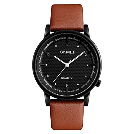 Gets Men Classic Watches Leather Strap Simple Dial Date Calendar Analogue Display Wrist Watch