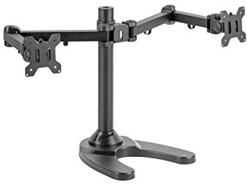 VIVO Freestanding Dual Computer Monitor Mount | Fully Adjustable VESA Stand with Base for Two Ultra Wide Screens up to 38" (STAND-V102AF)