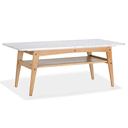 Poly and Bark Nora Marble Coffee Table in Natural