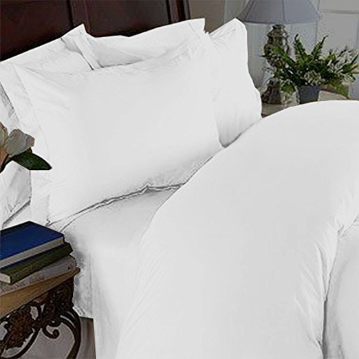 Elegant Comfort 3 Piece 1500 Thread Count Luxury Silky Soft Egyptian Quality Coziest Sheet Set, Twin/Twin X-Large, White