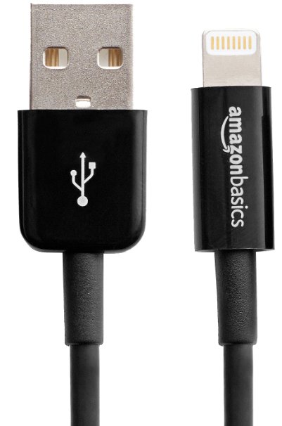 AmazonBasics Apple Certified Lightning to USB Cable - 6 Feet (1.8 Meters) - Black