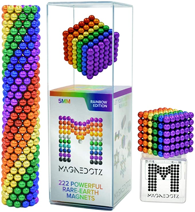 mybrand MagneDotz M-agnetic Balls M-agnets Fidget Gadget Marbles Beads Office Desk Toy & Stress Relief Multicolor Building Game Building Blocks