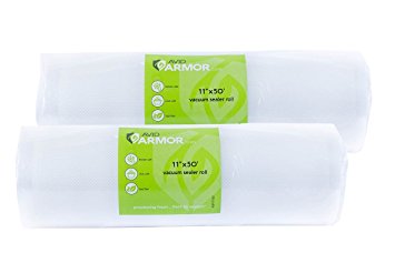 2 Jumbo 11 X 50 Vacuum Sealer Bags Rolls - For Food Saver and Other Vac Sealers, Max Air Removal & a Tight Seal, Freezer Storage & Sous Vide Meal Cooking BPA Free Cut to Size Roll - Avid Armor