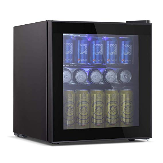 Tavata Wine Cooler- Freestanding Single Zone Fridge and Cellar Chiller, Quiet Wine Refrigerator with UV Protection Glass Door，Compressor Refrigeration for Counter Top  (17 Bottles)